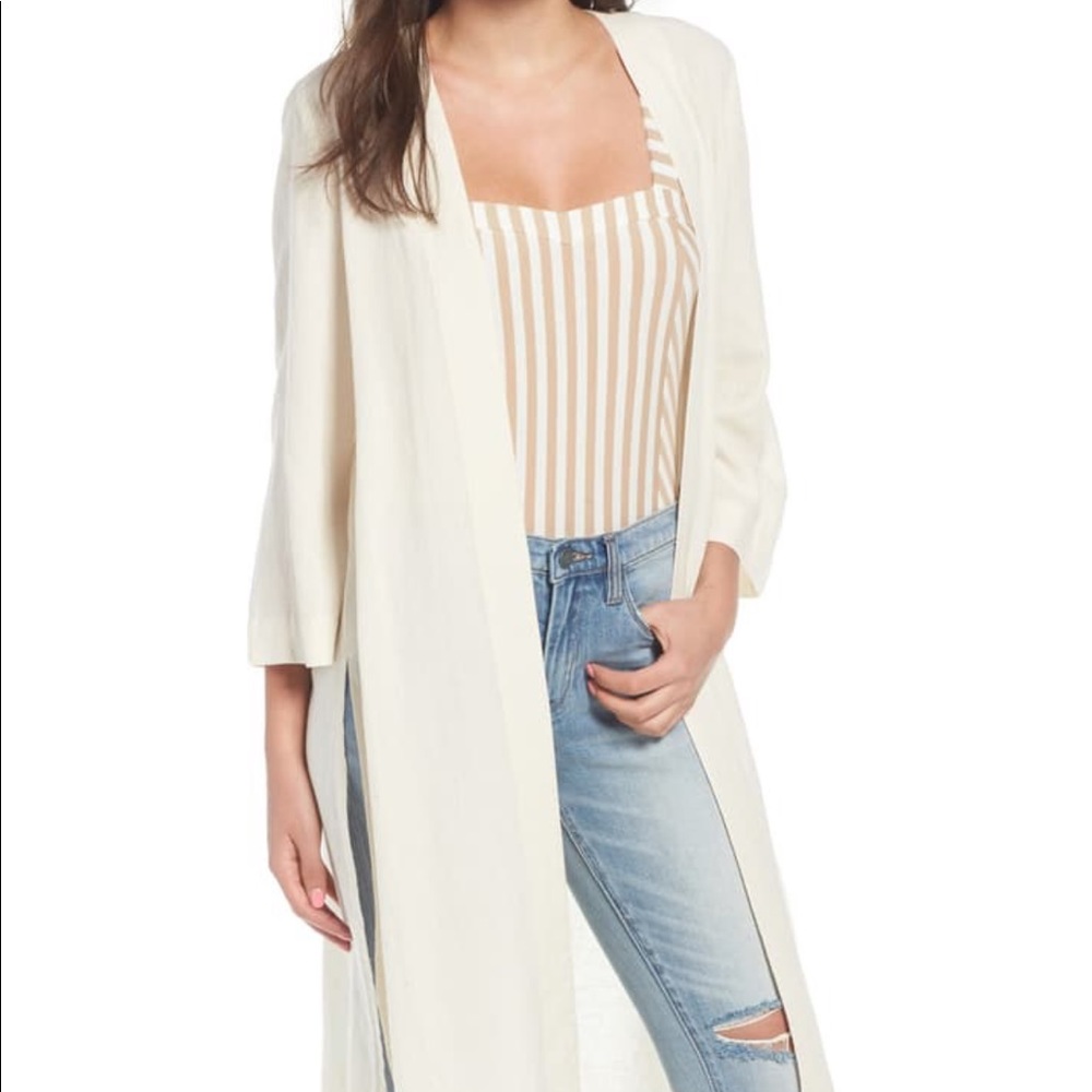 Linen blend kimono